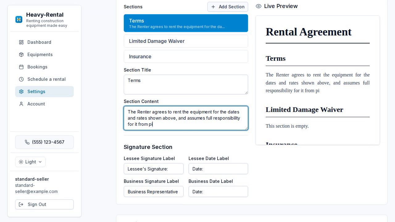 Type real clauses — the live preview fills in as you go.